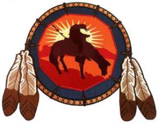   American End of the Trail Icon Large Iron On Indian Symbol: Clothing
