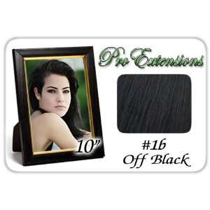   : 10 Inch #1b Off Black Pro Extensions Human Hair Extensions: Beauty