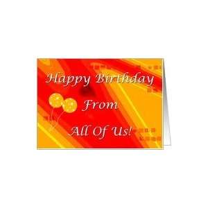  Happy Birthday Orange Balloons Card Health & Personal 