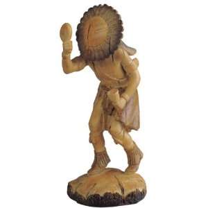   Indian Performing Ritual With Sun Mask Figurine Deco