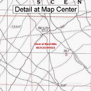  USGS Topographic Quadrangle Map   West of Blind Hills 