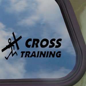  Christian Cross Training Black Decal Truck Window Sticker 