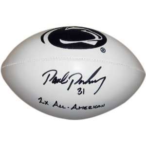Paul Posluszny Penn State Nittany Lions Autographed Logo Football with 