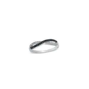  ZALES Enhanced Black and White Diamond Crossover Band in 