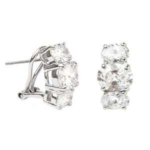   Future 3 Stone CZ Sterling Silver Earrings: Willow Company: Jewelry
