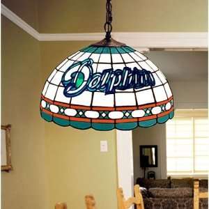Miami Dolphins NFL Stained Glass Hanging Ceiling Lamp  