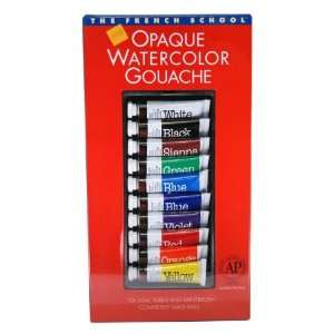  French School French School Gouache Set 10 Tubes with Brush 