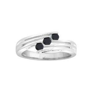  Sterling Silver Black Diamond Fashion Ring (1/4 cttw 