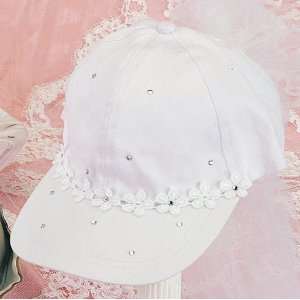  Decorated Bridal Cap with Crystal Embellishment 