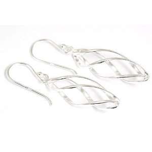   Silver Crossover Wire Drop Earrings By TOC: Jakob Strauss: Jewelry