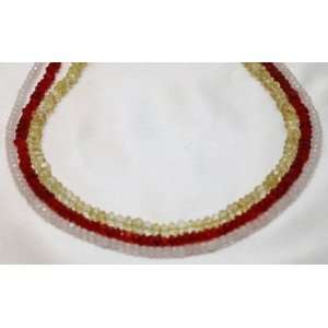  Gemstones Necklace Sapphire, Topaz and Ruby Quartz Beads 