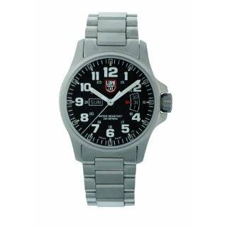 Luminox Mens Field Time Date 1828 Black Leather Swiss Quartz Watch 