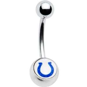   Officially Licensed NFL Logo Belly Ring   Indianapolis Colts: Jewelry