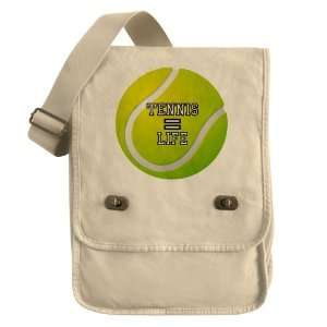    Messenger Field Bag Khaki Tennis Equals Life 