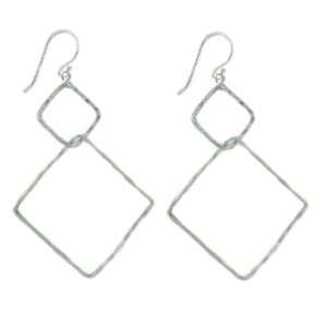  Double Diagonal Square Dangling Earrings CleverEve 