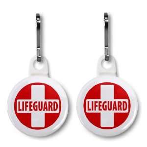  LIFEGUARD CROSS Red White Heroes 2 Pack of 1 inch Zipper 