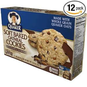 Quaker Soft Baked Oatmeal Cookie, Chocolate Almond, 8.8 Ounce (Pack of 