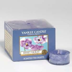  Sweet Violet   Yankee Candle Box of 12 Tea Lights: Home 
