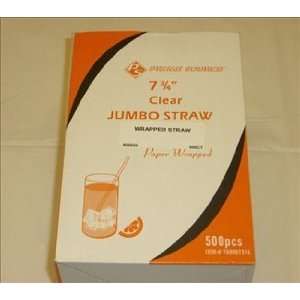  Wrapped 7 3/4 Clear Jumbo Straw 500/Box