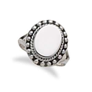  Oval Ring with Bead Edge (7) Jewelry