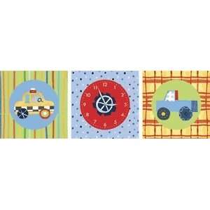 Wheels   Canvas Art with Clock 
