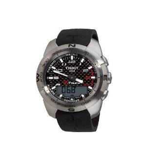   Mens T33779851 T Touch Titanium Black Rubber Watch Tissot Watches