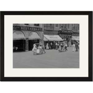  Black Framed/Matted Print 17x23, Rolling Chairs on Atlantic City 