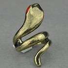   Style Bronze Curve Snake Shape Cocktail Ring Size #6 +
