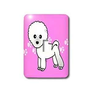 Janna Salak Designs Dogs   Cute Bichon Frise Pink Paw Print Background 