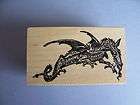 100 PROOF PRESS RUBBER STAMPS PERCHED DRAGON STAMP