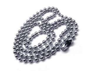 STAINLESS STEEL BEAD CHAIN NECKLACE 316L SOLID 2MM MENS  