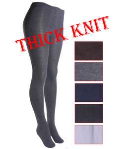 WOMENS BLACK,BLUE,GRAY,BROWN,WHITE THICK KNIT TIGHTS  