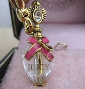 Juicy Couture Pink Ribbon PERFUME Bottle Bracelet Charm  