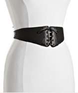 style #309216901 black canvas lace up corset belt