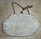 BEAUTIFUL Womens vintage style sequin/beads purse clutch handbag hand 