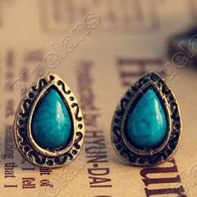   Vintage Fashion Blue Turquoise Drops Cute Mini Earring 5183  