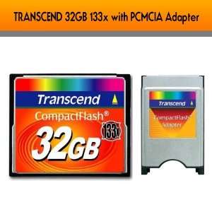 TRANSCEND 32GB 133x Compact Flash Card with Transcend 