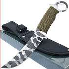 MTech Cord Wrapped Camo Etched Combat Survival Finger Ring Knife w 