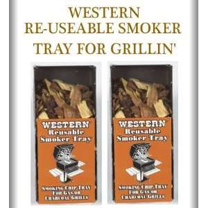  Western Wood Smoker Tray   2 Pack / Reusable Patio, Lawn 