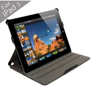  100% Genuine Leather Case with Built in Stand for iPad 3 
