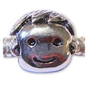    Cute Boy Sterling Silver Charm Bead Fits Pandora Bracelets Jewelry