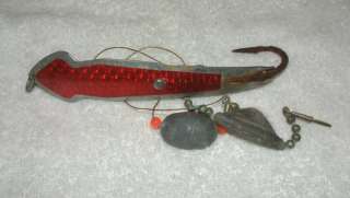 Old Fishing Lure PET 18 Large Hook weighted Leader  