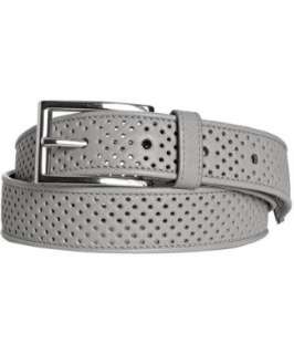 Prada aluminum saffiano leather perforated belt   