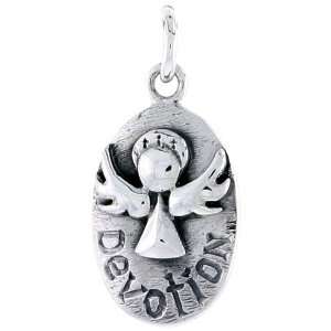 925 Sterling Silver Guardian Angel (DEVOTION) Inspirational Pendant (w 