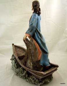 Huge 11 Fishers Of Men Jesus Christ Boat Statue  