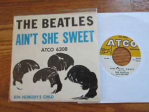 BEATLES Aint she Sweet Picture Sleeve Atco 45  