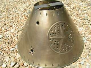 Tin Punch Metal Star Round LAMP SHADE Western Med  