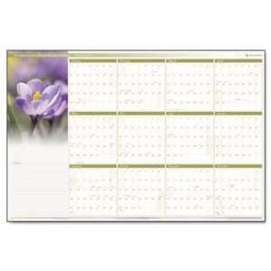  AT A GLANCE Floral Erasable Wall Planner, 24 x 36 