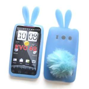  Furry Tail for HTC EVO 4G (Sprint), Baby Blue Cell Phones