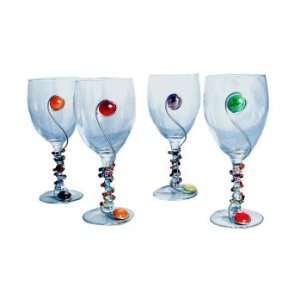  Beaded Wine Glasses (Set of 4)